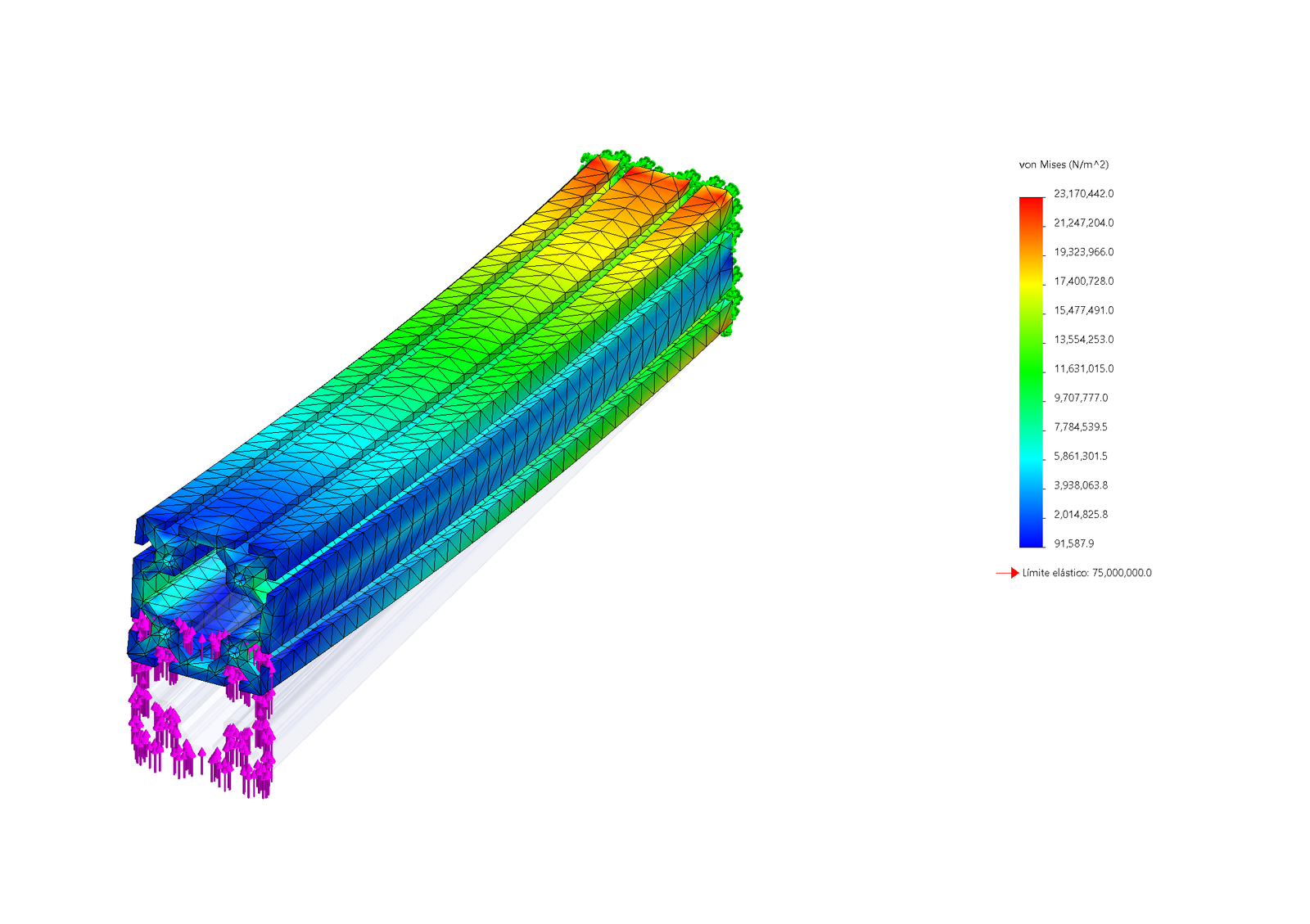 Validación de ingeniería mecánica: análisis estructural a perfiles industriales
